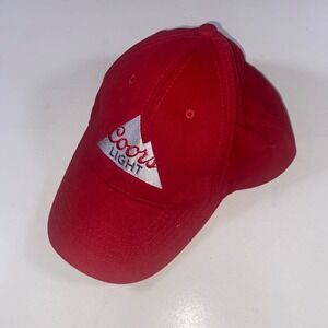 Coors Light Hat Adult Red‎ Baseball Cap Beer Logo Adjustable